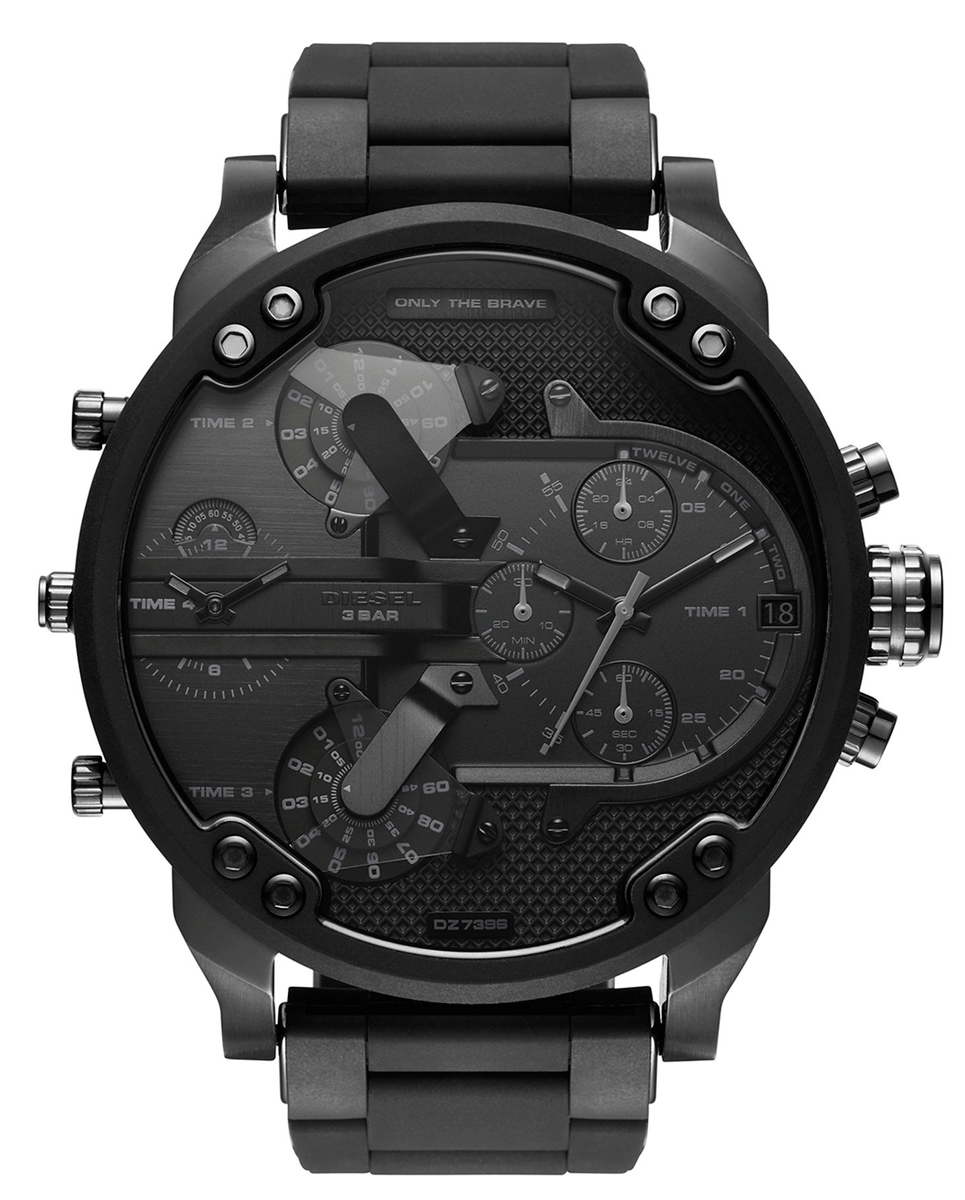 Diesel Mr Daddy 2.0 Chronograph Black Dial Black Steel Strap Watch For Men - DZ7396