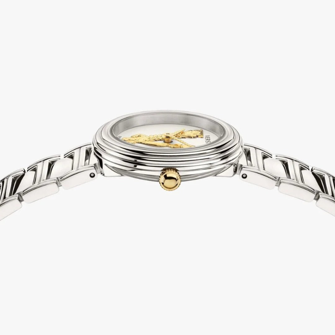 Versace Virtus Quartz White Dial Silver Steel Strap Watch For Women - VET300621