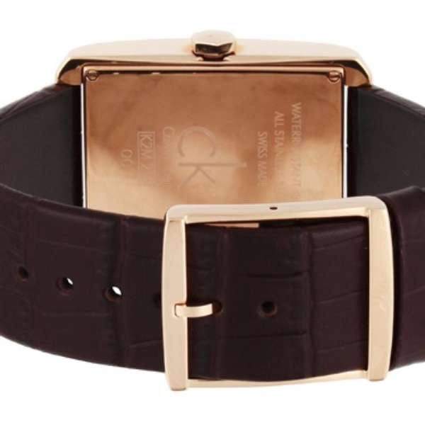 Calvin Klein Window Silver Dial Brown Leather Strap Watch for Men - K2M21620