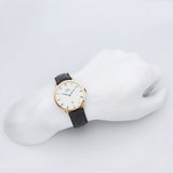 Daniel Wellington Classic Sheffield White Dial Black Leather Strap Watch For Men - DW00100084