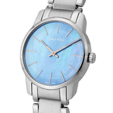 Calvin Klein City Mother of Pearl Blue Dial Silver Steel Strap Watch for Women - K2G2314X