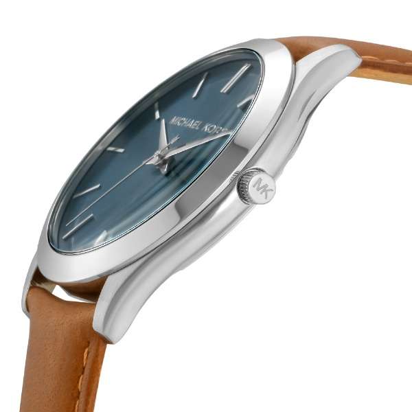 Michael Kors Slim Runway Analog Blue Dial Brown Leather Strap Watch For Men - MK8508