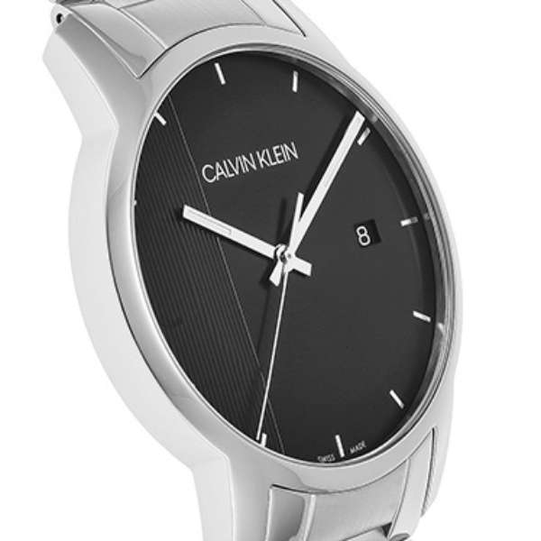 Calvin Klein City Chronograph Black Dial Silver Steel Strap Watch for Men - K2G2G14Y