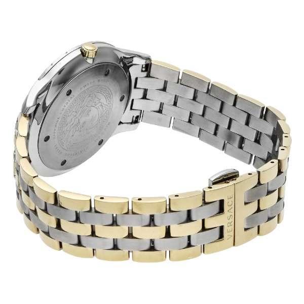 Versace Univers Quartz Green Dial Two Tone Steel Strap Watch for Men - VEBK00718