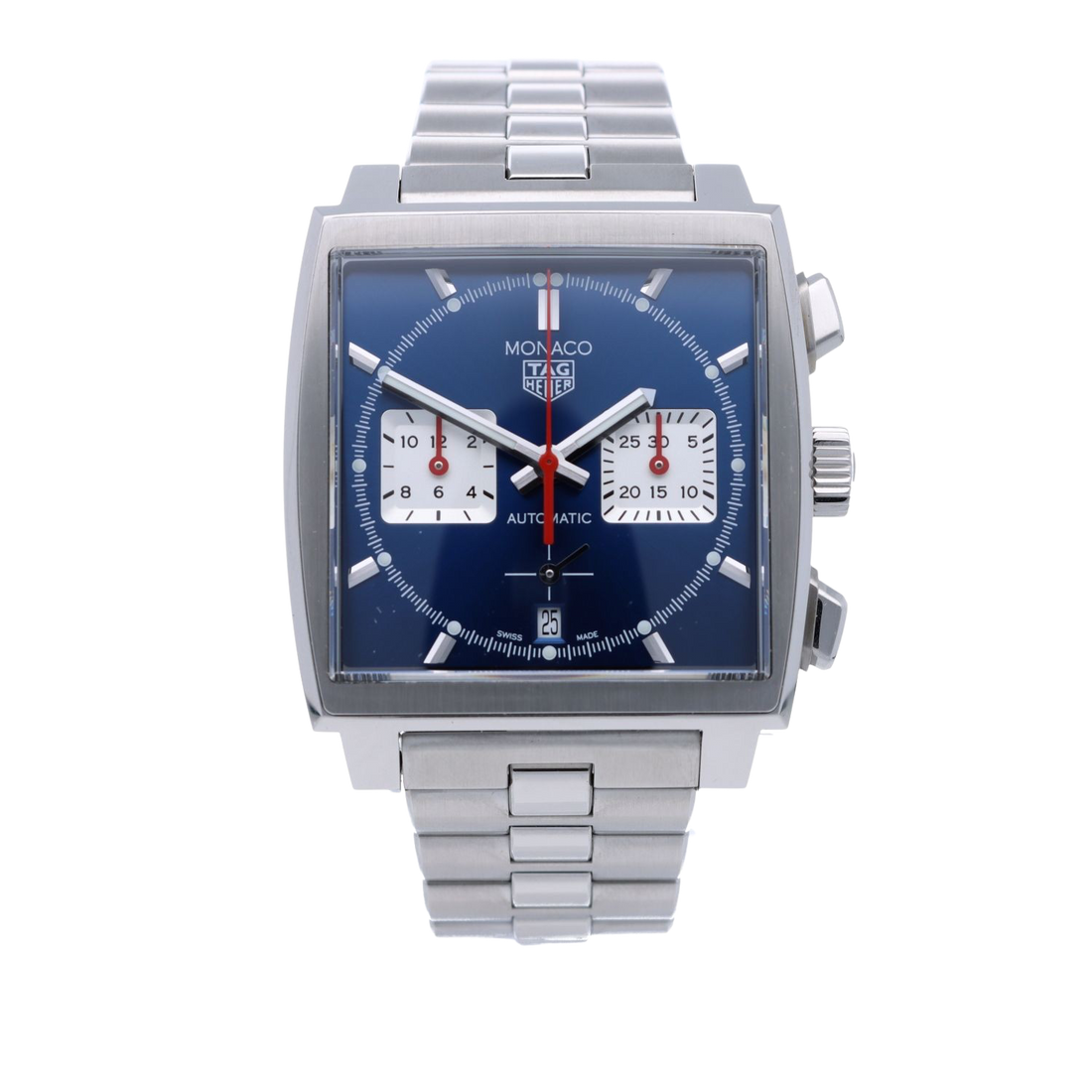 Tag Heuer Monaco Automatic Chronograph Blue Dial Silver Steel Strap Watch for Men - CBL2111.BA0644