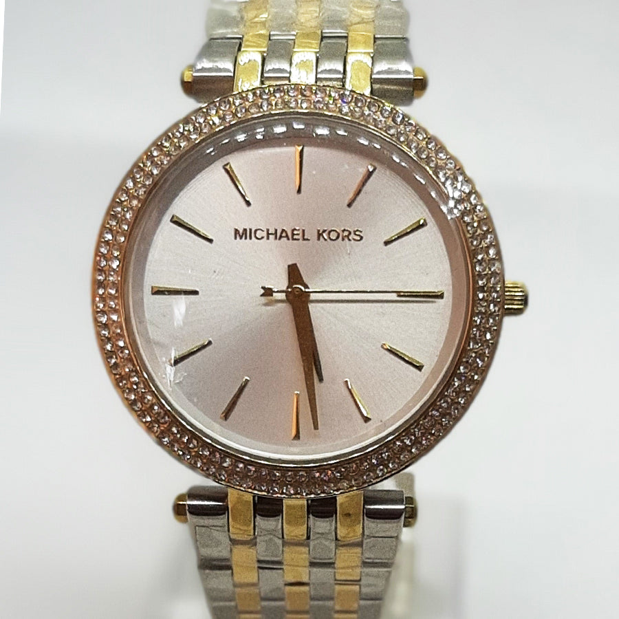 Michael Kors Darci Silver Dial Two Tone Stainless Steel Strap Watch for Women - MK3215
