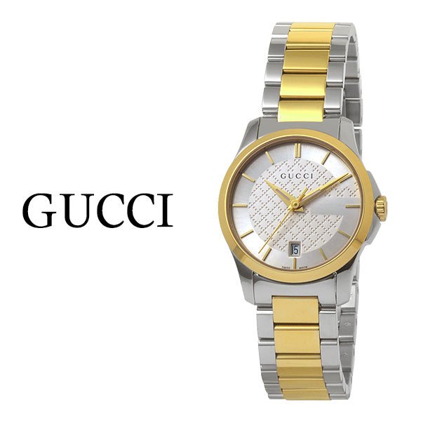 Gucci G Timeless Silver Dial Two Tone Steel Strap Watch For Women - YA126563