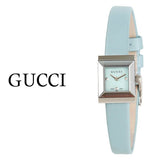 Gucci G-Frame Pastel Blue Mother of Pearl Dial Blue Leather Strap Watch For Women - YA128531