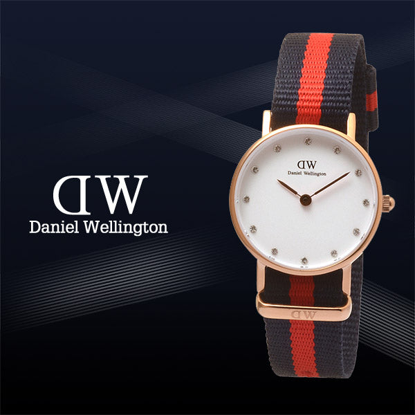 Daniel Wellington Classy Oxford White Dial Two Tone Nylon Strap Watch For Women - DW00100064