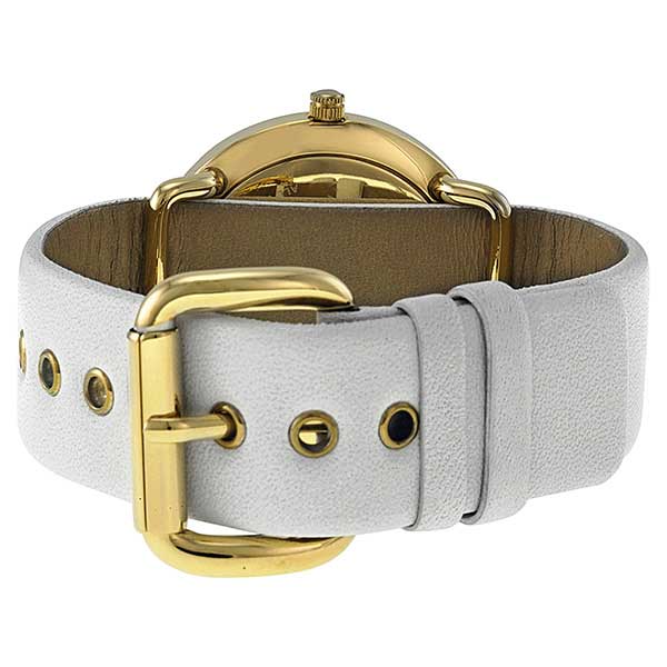 Marc Jacobs Amy White Dial White Leather Strap Watch for Women - MBM1150