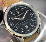 Maserati Successo Black Dial Beige Leather Strap Watch For Men - R8851121004