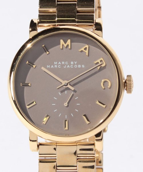 Marc Jacobs Baker Grey Dial Gold Steel Strap Watch for Women - MBM3281