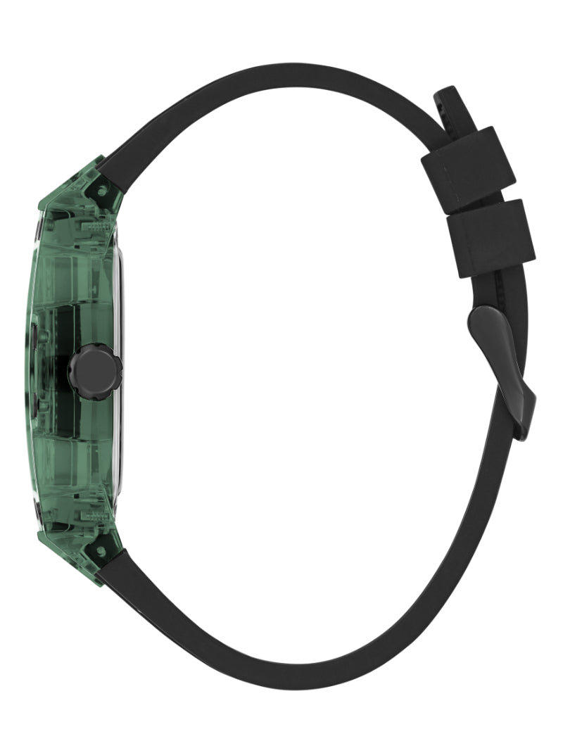 Guess Phoenix Analog Black Dial Black Silicone Strap Watch For Men- GW0499G7