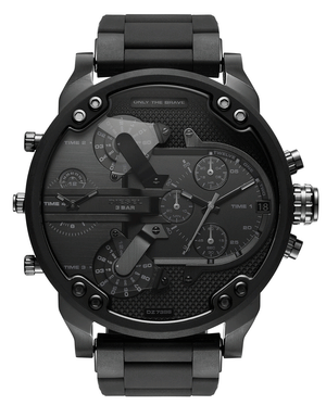 Diesel Mr Daddy 2.0 Chronograph Black Dial Black Steel Strap Watch For Men - DZ7396