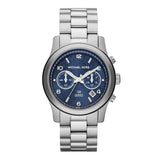 Michael Kors Hunger Stop 100 Series Navy Blue Dial Silver Steel Strap Watch for Women - MK5814
