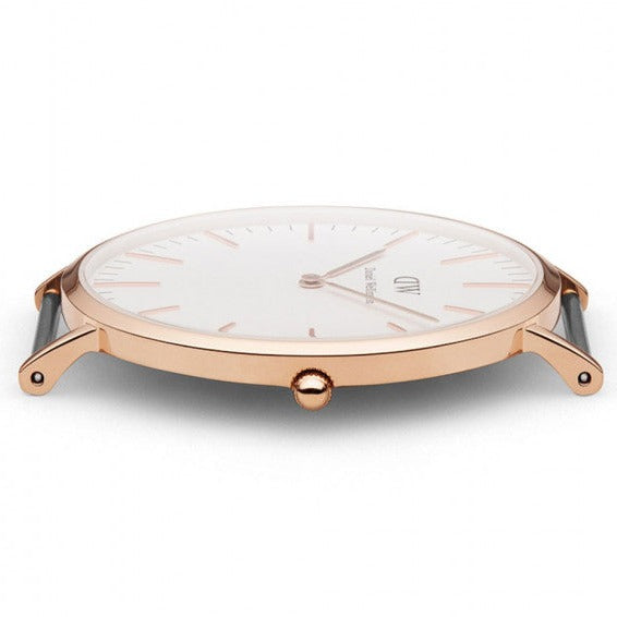 Daniel Wellington Classic Nottingham White Dial Two Tone NATO Strap Watch For Men - 0108DW