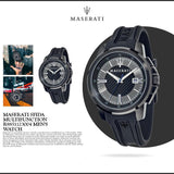 Maserati SFIDA Black Dial Black Rubber Strap Watch For Men - R8851123004