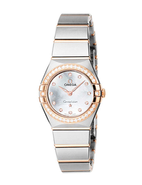 Omega Constellation Quartz Diamonds Mother of Pearl Dial Two Tone Steel Strap Watch for Women - 131.25.25.60.55.001