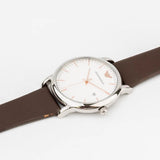 Emporio Armani Herren White Dial Brown Leather Strap Watch For Men - AR11103