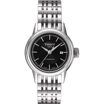 Tissot Carson Automatic Black Dial Silver Steel Strap Watch For Women - T085.207.11.051.00