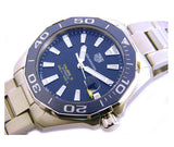 Tag Heuer Aquaracer Calibre 5 Blue Dial Silver Steel Strap Watch for Men - WAY201B.BA0927