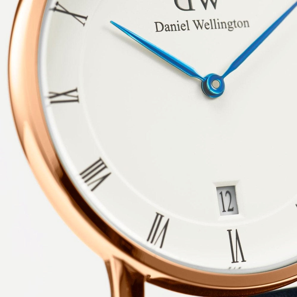 Daniel Wellington Dapper Reading White Dial Black Leather Strap Watch For Men - DW00100107
