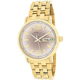 Marc Jacobs Fergus Gunmetal Grey Dial Gold Steel Strap Watch for Women - MBM3429