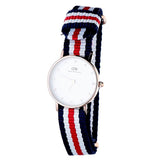 Daniel Wellington Classic Petite Silver Dial Three Tone Nylon Strap Watch for Women - DW00100255