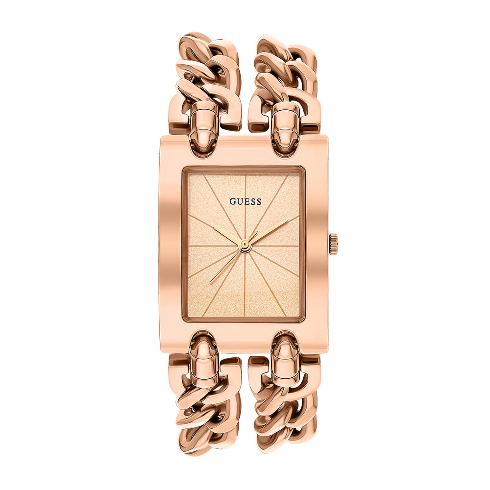 Guess Mod Heavy Metal Rose Gold Dial Rose Gold Steel Strap Watch For Women - W1117L3
