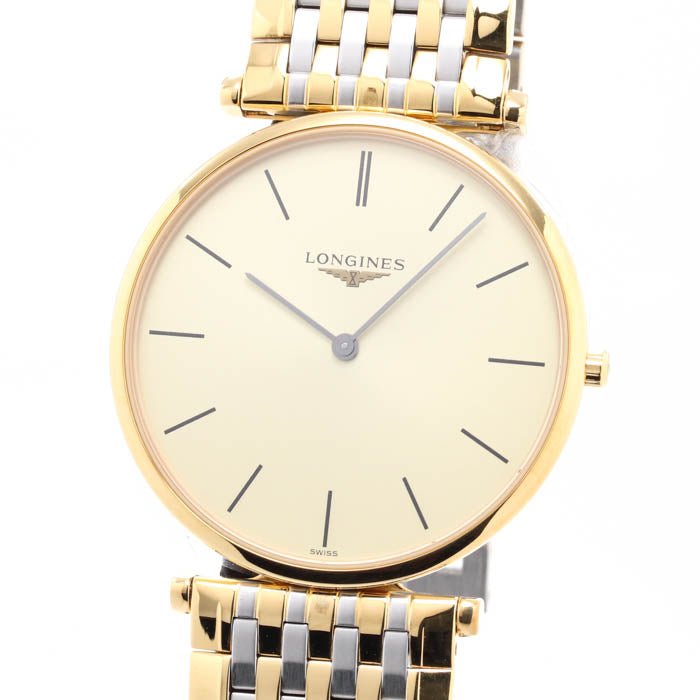Longines La Grande Classique De Longines Gold Dial Two Tone Mesh Bracelet Watch for Women - L4.755.2.32.7