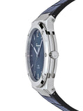 Salvatore Ferragamo F-80 Classic Blue Dial Blue Leather Strap Watch for Men - SFDT00319