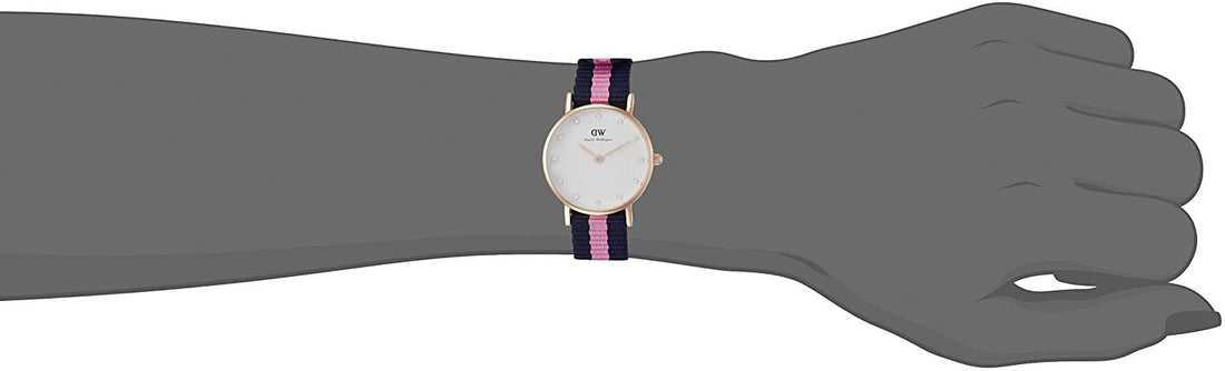 Daniel Wellington Classy Winchester White Dial Two Tone NATO Strap Watch For Women - DW00100065