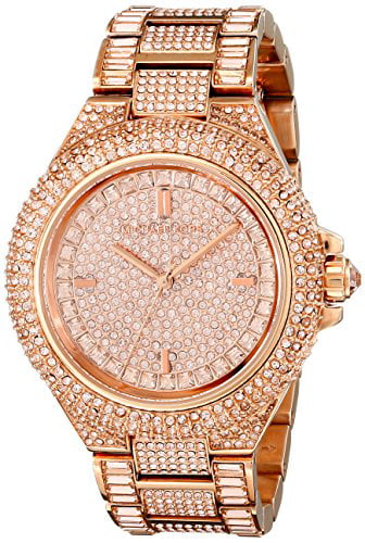Michael Kors Camille Crystal Rose Gold Dial Rose Gold Steel Strap Watch for Women - MK5862