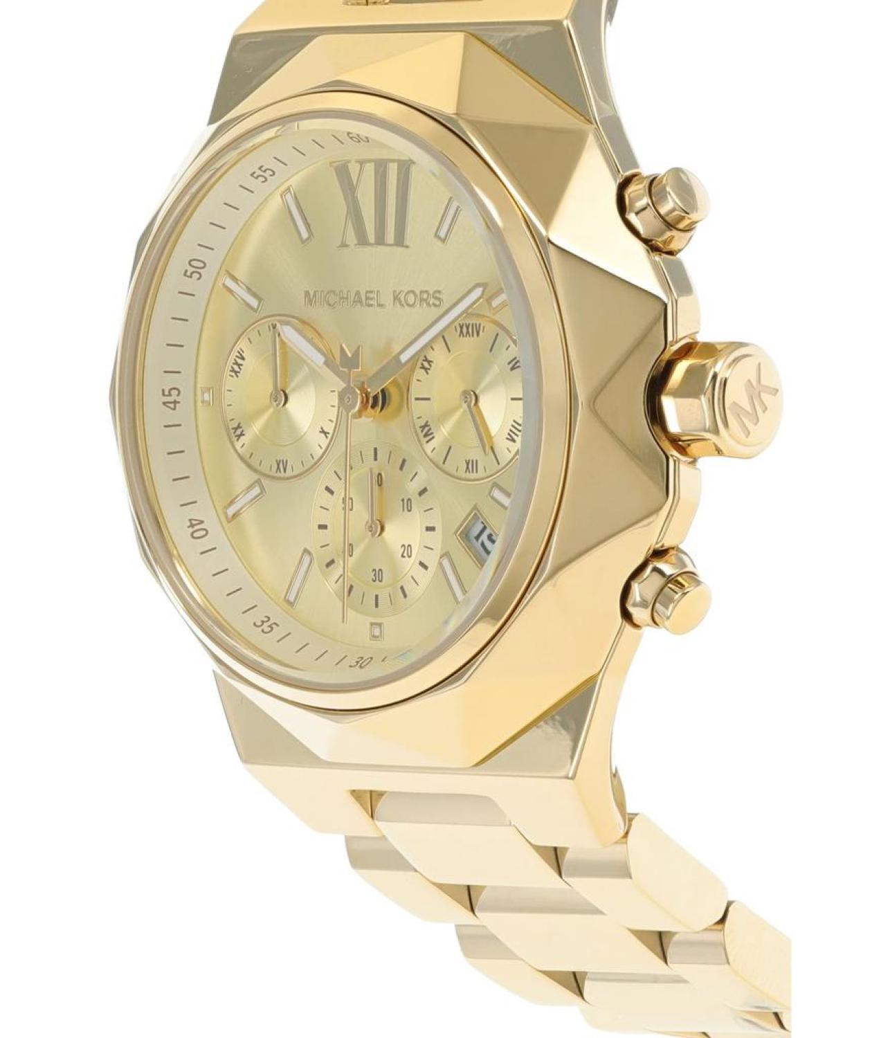 Michael Kors Raquel Analog Gold Dial Gold Steel Strap Watch For Women - MK4690