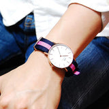 Daniel Wellington Classic Winchester White Dial Three Tone Nylon Strap Watch For Women - DW00100033