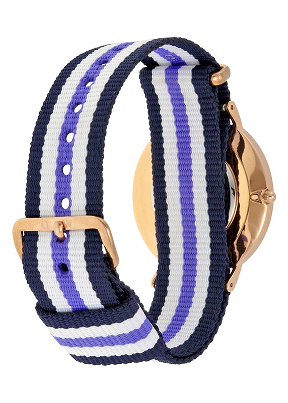 Daniel Wellington Classic Trinity White Dial Three Tone Nylon Strap Watch For Women - 0509DW