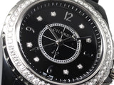 Chanel J12 Diamonds Ceramic Black Dial Black Steel Strap Watch for Women - J12 H3108