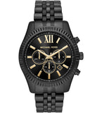 Michael Kors Lexington Chronograph Black Dial Black Steel Strap Watch for Men - MK8603