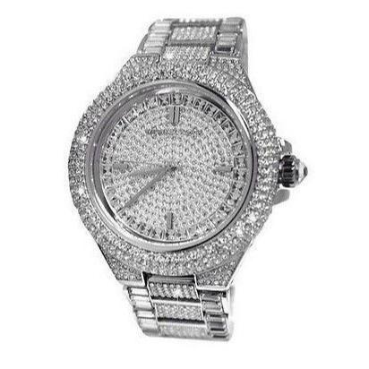 Michael Kors Camille Crystal Pave Dial Silver Steel Strap Watch for Women - MK5869