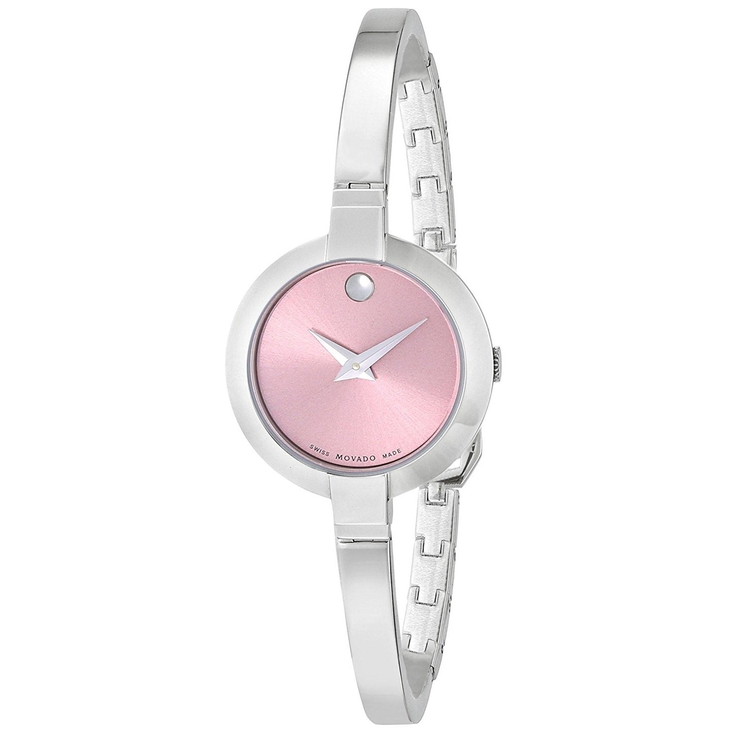 Movado Bela Museum Pink Dial Silver Steel Strap Watch For Women - 0606596