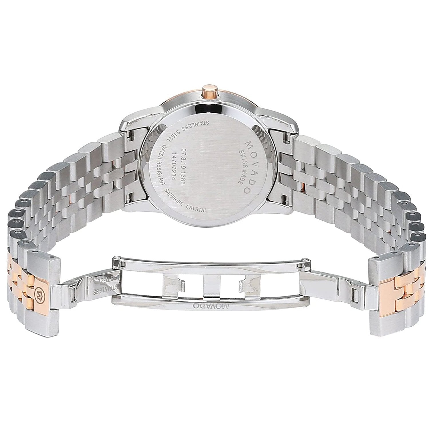 Movado Museum Classic Mother of Pearl White Dial Two Tone Steel Strap Watch for Women - 0607077