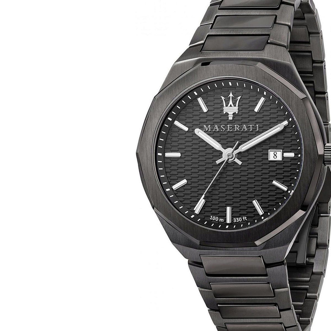 Maserati Stile Quartz Black Dial Black Steel Strap Watch For Men - R8853142001