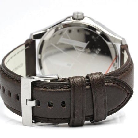Armani Exchange Whitman Silver Dial Brown Leather Strap Watch For Men - AX2100