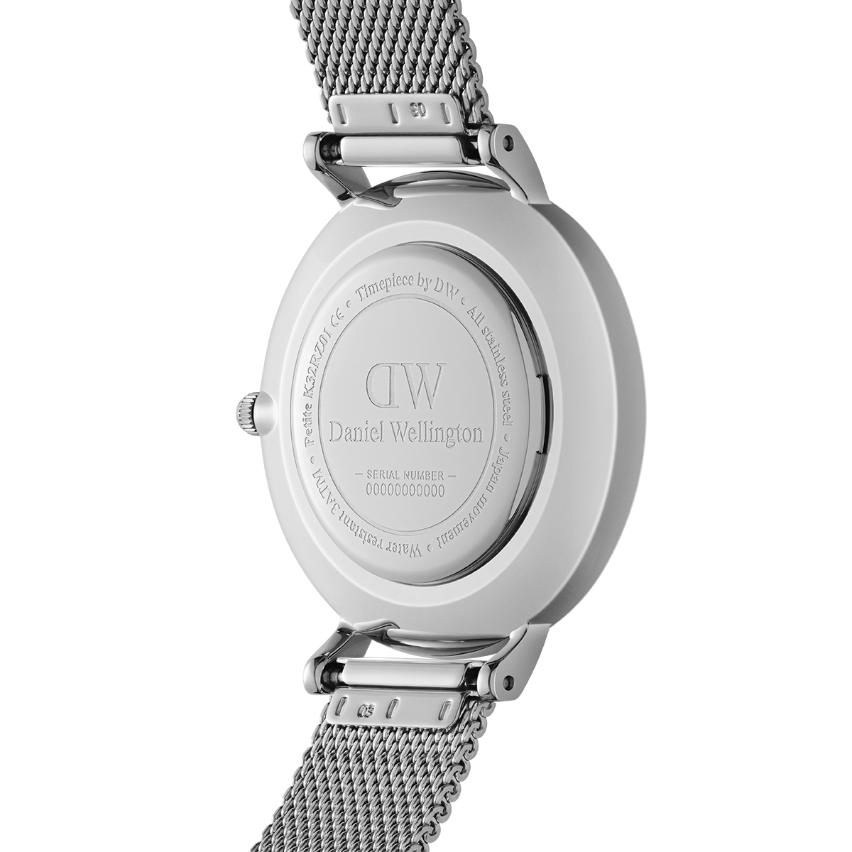 Daniel Wellington Petite Sterling White Dial Silver Mesh Bracelet Watch For Women - DW00100220