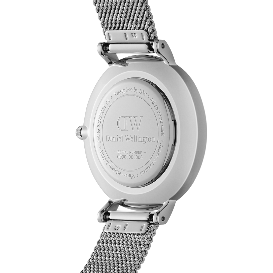 Daniel Wellington Petite Sterling White Dial Silver Mesh Bracelet Watch For Women - DW00100220