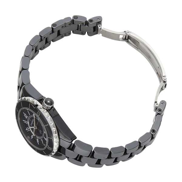 Chanel J12 Quartz Ceramic Black Dial Black Steel Strap Watch for Women - J12 H0682