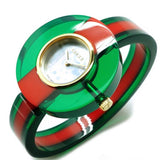 Gucci Vintage Web Mother of Pearl Dial Two Tone Plastic Strap Watch For Women - YA143403