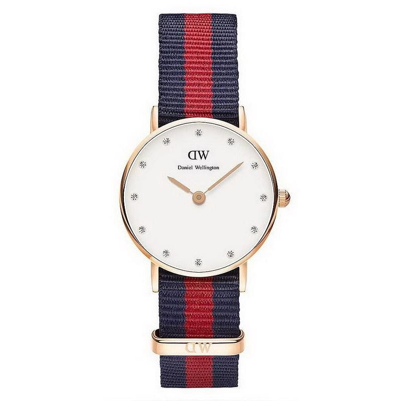Daniel Wellington Classy Oxford White Dial Two Tone Nylon Strap Watch For Women - DW00100064