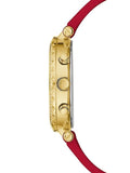 Guess Solstice Diamonds Gold Dial Red Rubber Strap Watch for Women - GW0484L1