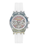 Guess Glitz Pride Limited Edition White Dial White Rubber Strap Watch for Women - GW0407L4